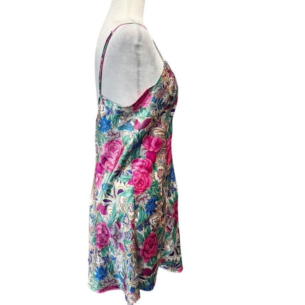Victoria’s Secret Gold Label Floral Satin Slip Dress Medium Vintage Y2K Lingerie - Picture 3 of 7